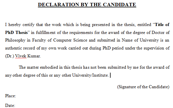 phd thesis certificate