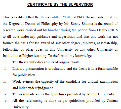 what is the format of phd thesis