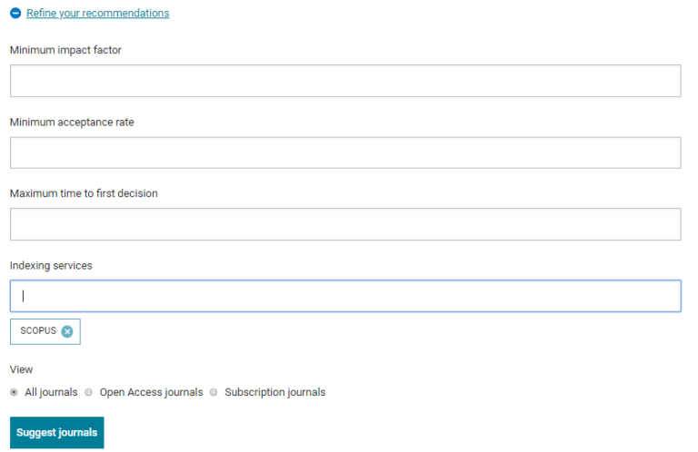 springer journal suggester springer journal suggester