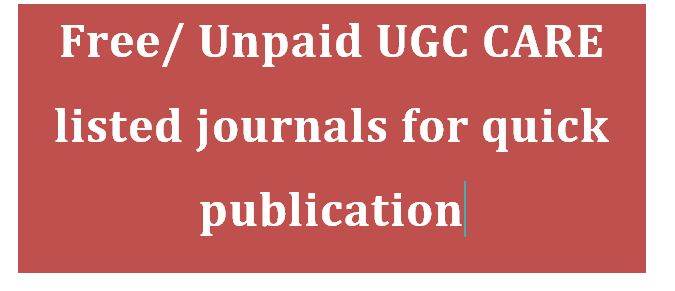 Free UGC CARE Journals For Quick Publication - PhDTalks