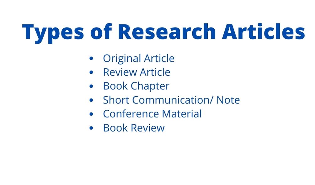 what is research article and its types