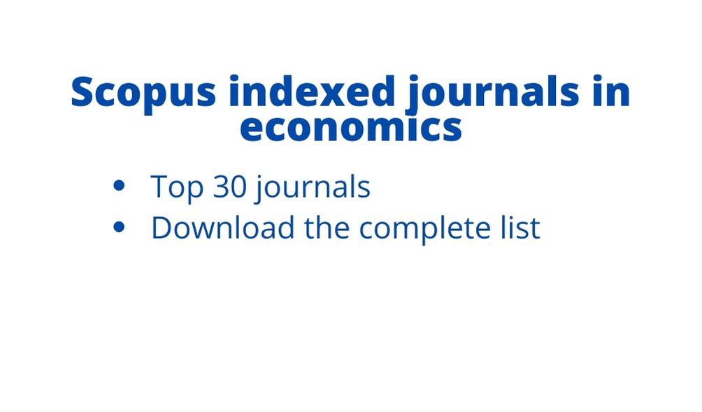 List of Scopus indexed journals in economics 2024 PhDTalks