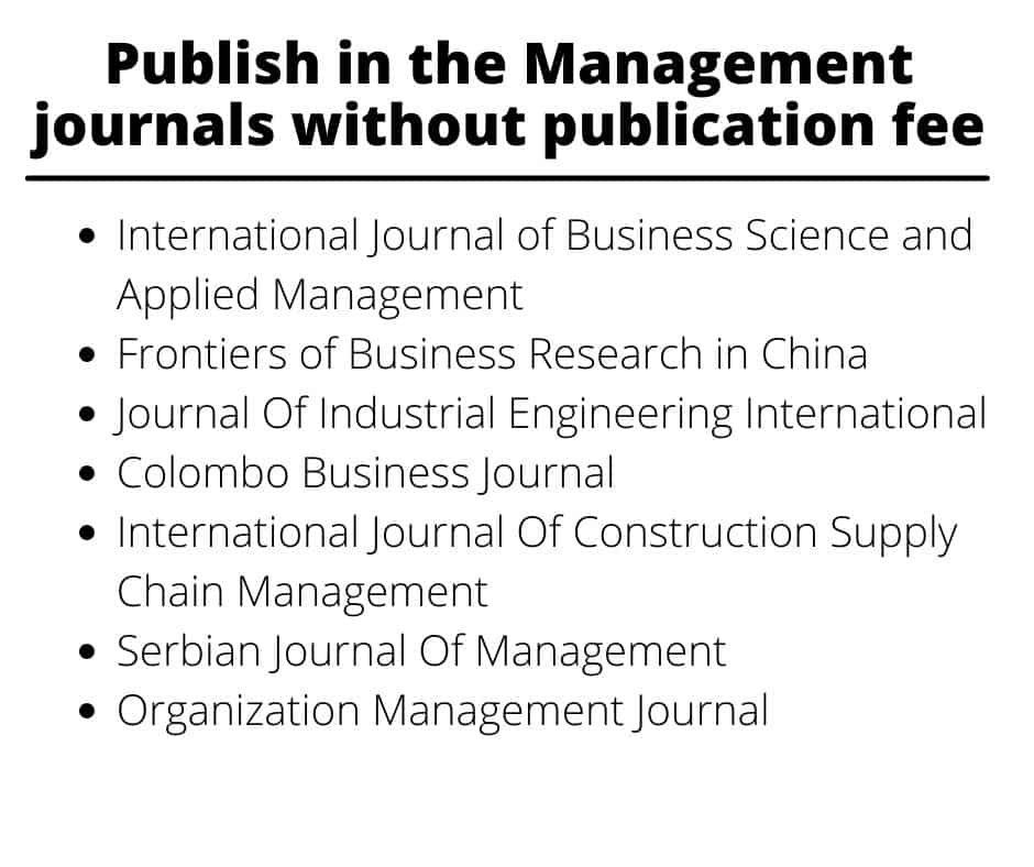 research article on management journals