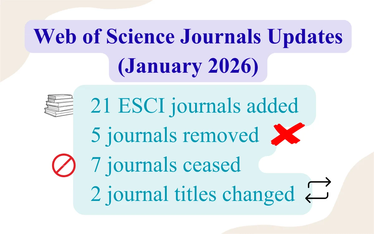 Web of Science January 2026 Update: New Journals Added, Removed, and ...