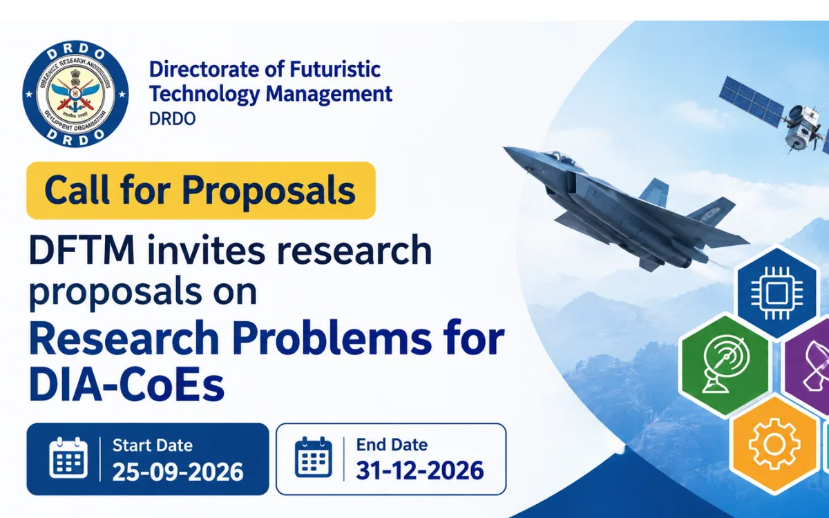 DFTM-DRDO Call for Proposals for Research Problems under DIA-CoEs ...
